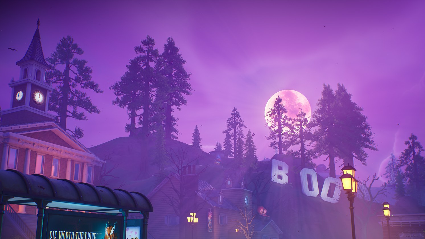 Suasana kota dalam game Fortnite
